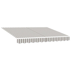 vidaXL Awning Replacement Fabric Light Grey and White 431 x 345 cm 2