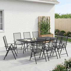 vidaXL Garden Dining Set 9 pcs Anthracite Mesh and Steel 1