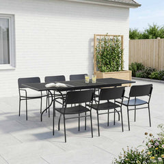 vidaXL Garden Dining Set 7 pcs Anthracite Steel 3