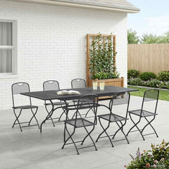 Garden Dining Set 7 pcs Anthracite 212 x 90 x 76 cm 6-Seater