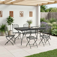 Garden Dining Set 7 pcs Anthracite 212 x 90 x 76 cm 6-Seater