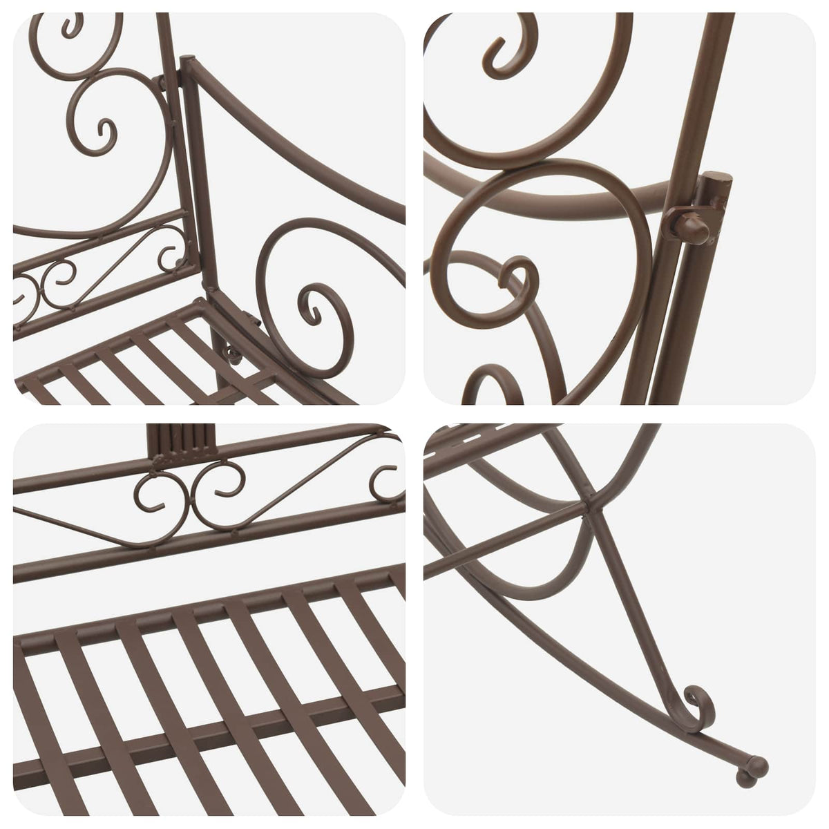 Garden Bench Steel Antique brown