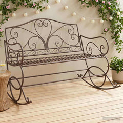 Garden Bench Steel Antique brown