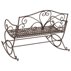 Garden Bench Steel Antique brown
