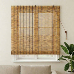 vidaXL Roller Blind Brown 140 x 160 cm Reed 1