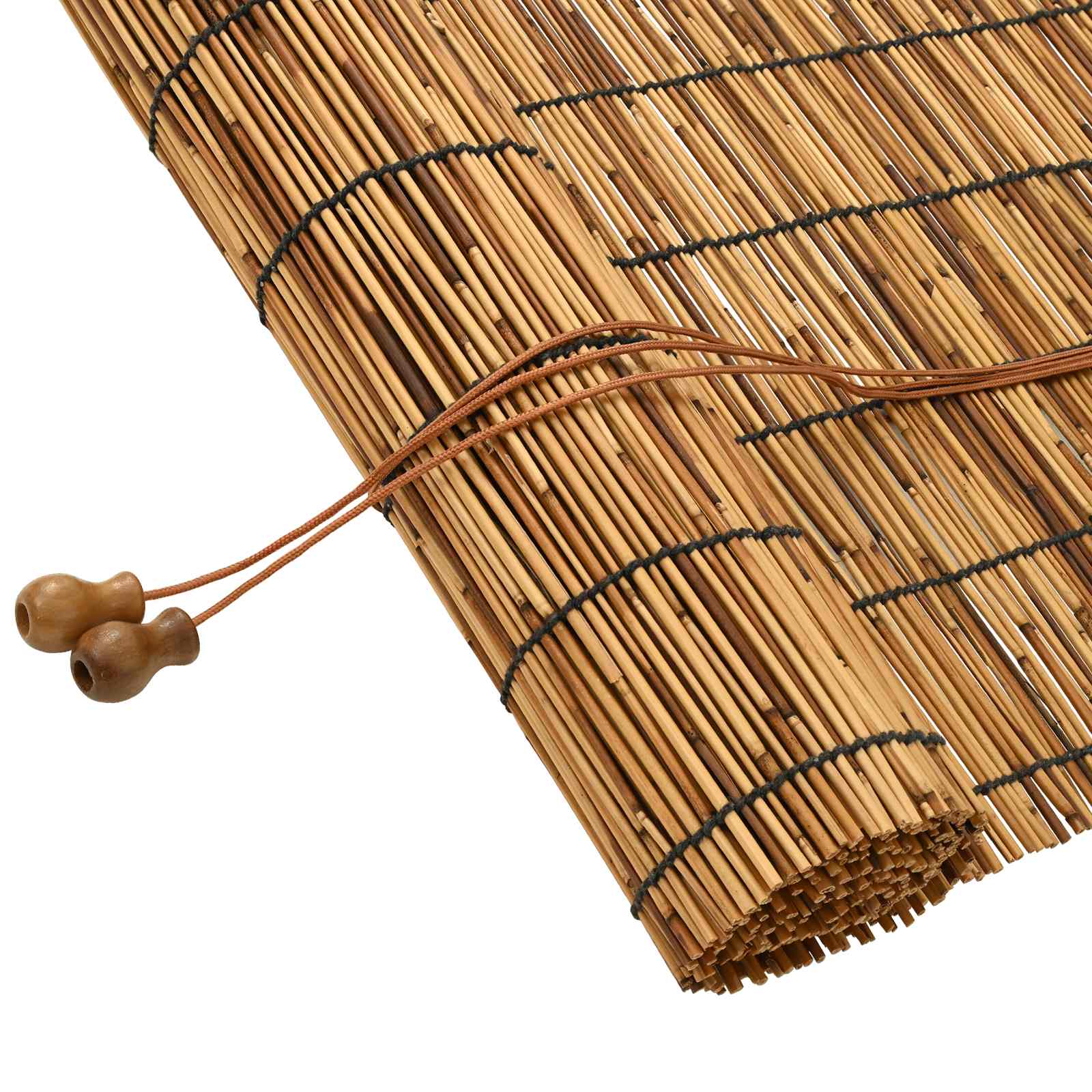 vidaXL Roller Blind Brown 140 x 160 cm Reed 2
