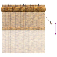 vidaXL Roller Blind Brown 140 x 160 cm Reed 6