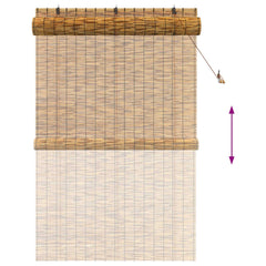 vidaXL Roller Blind Brown 140 x 220 cm Reed 6