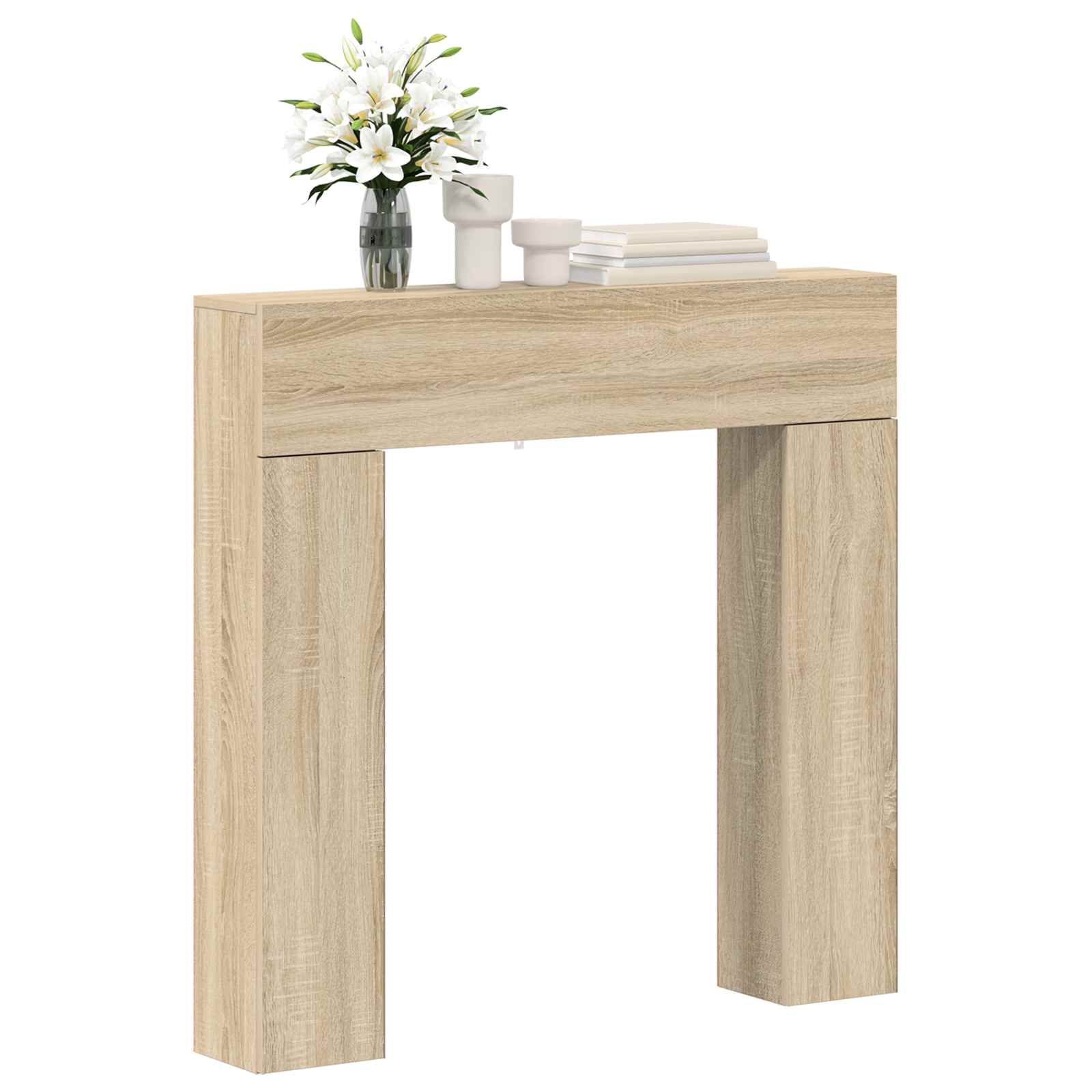 vidaXL Fireplace Surround Sonoma Oak 102 x 18 x 100.5 cm 3