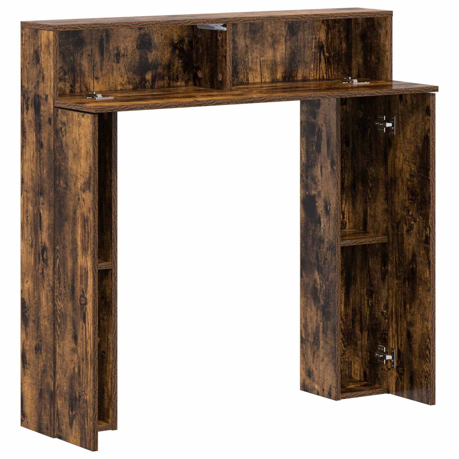 vidaXL Fireplace Surround Smoked Oak 102 x 18 x 100.5 cm 5