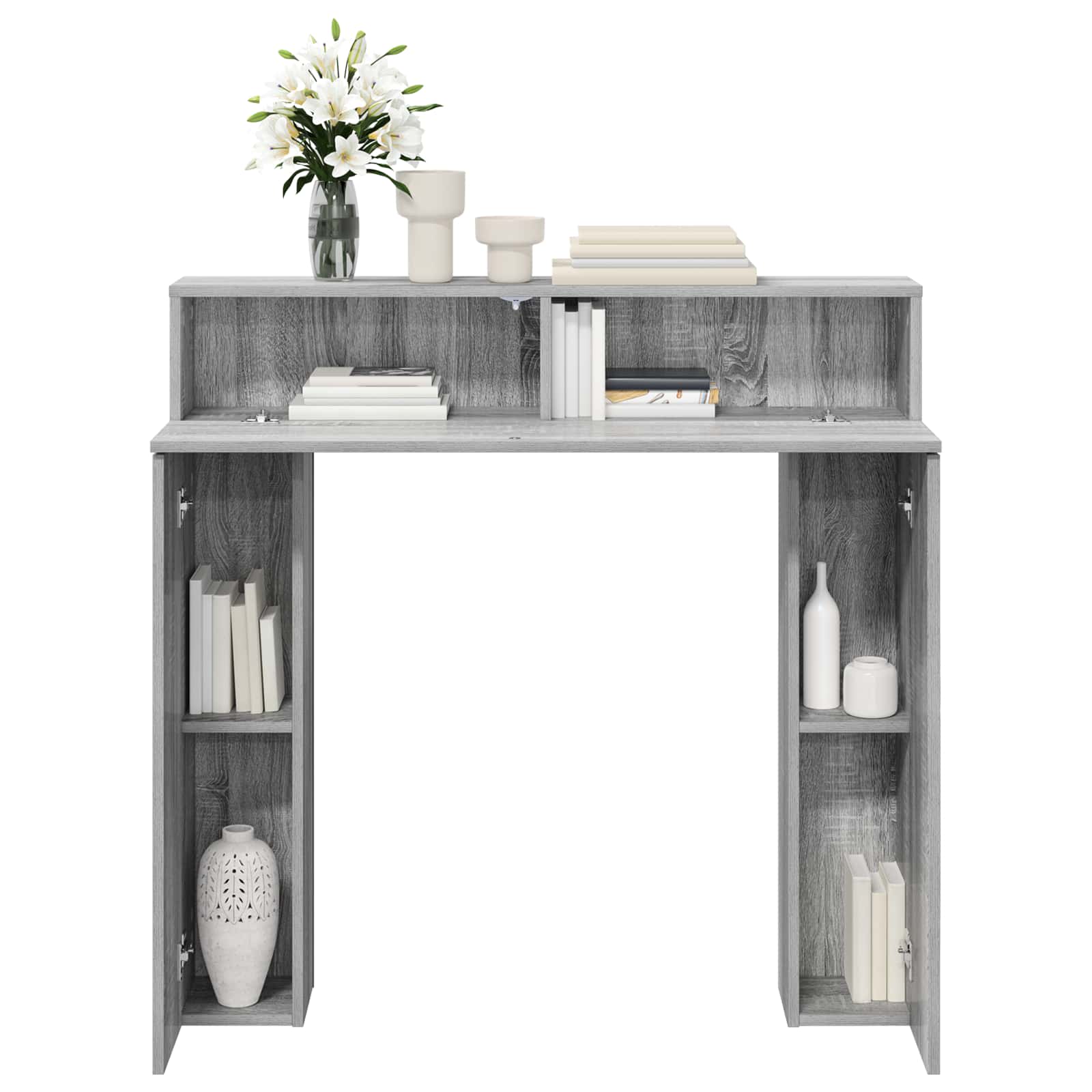 vidaXL Fireplace Surround Grey Sonoma 102 x 18 x 100.5 cm 4