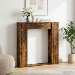 vidaXL Fireplace Surround Smoked Oak 100 x 20 x 100 cm Engineered Wood 1