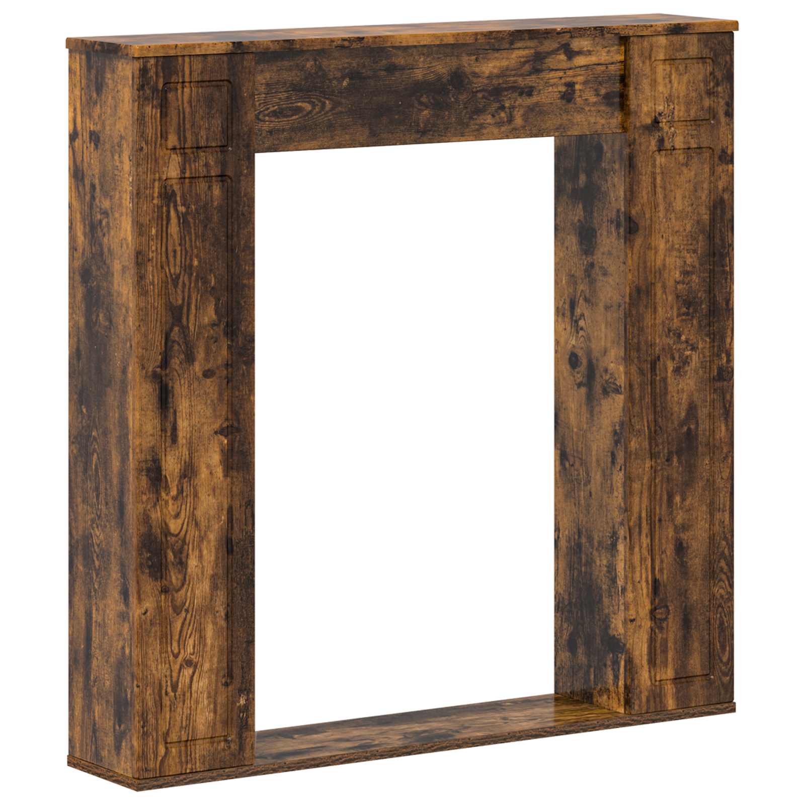 vidaXL Fireplace Surround Smoked Oak 100 x 20 x 100 cm Engineered Wood 2