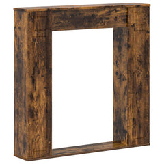 vidaXL Fireplace Surround Smoked Oak 100 x 20 x 100 cm Engineered Wood 2