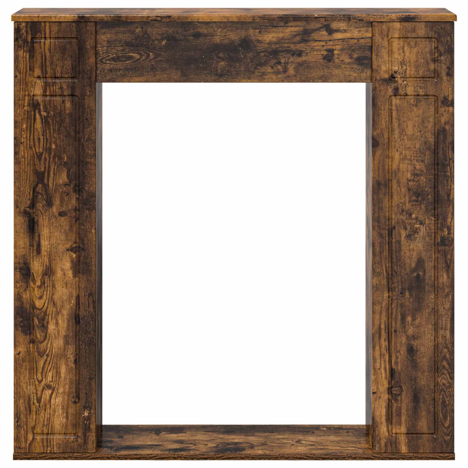 vidaXL Fireplace Surround Smoked Oak 100 x 20 x 100 cm Engineered Wood 4