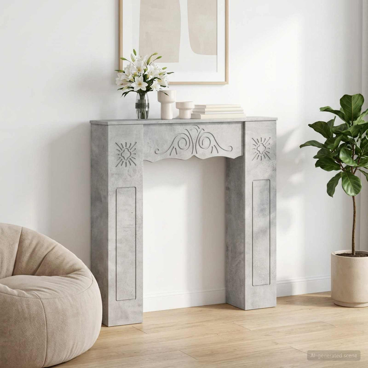 vidaXL Fireplace Surround 102 x 20 x 102 cm Engineered Wood
