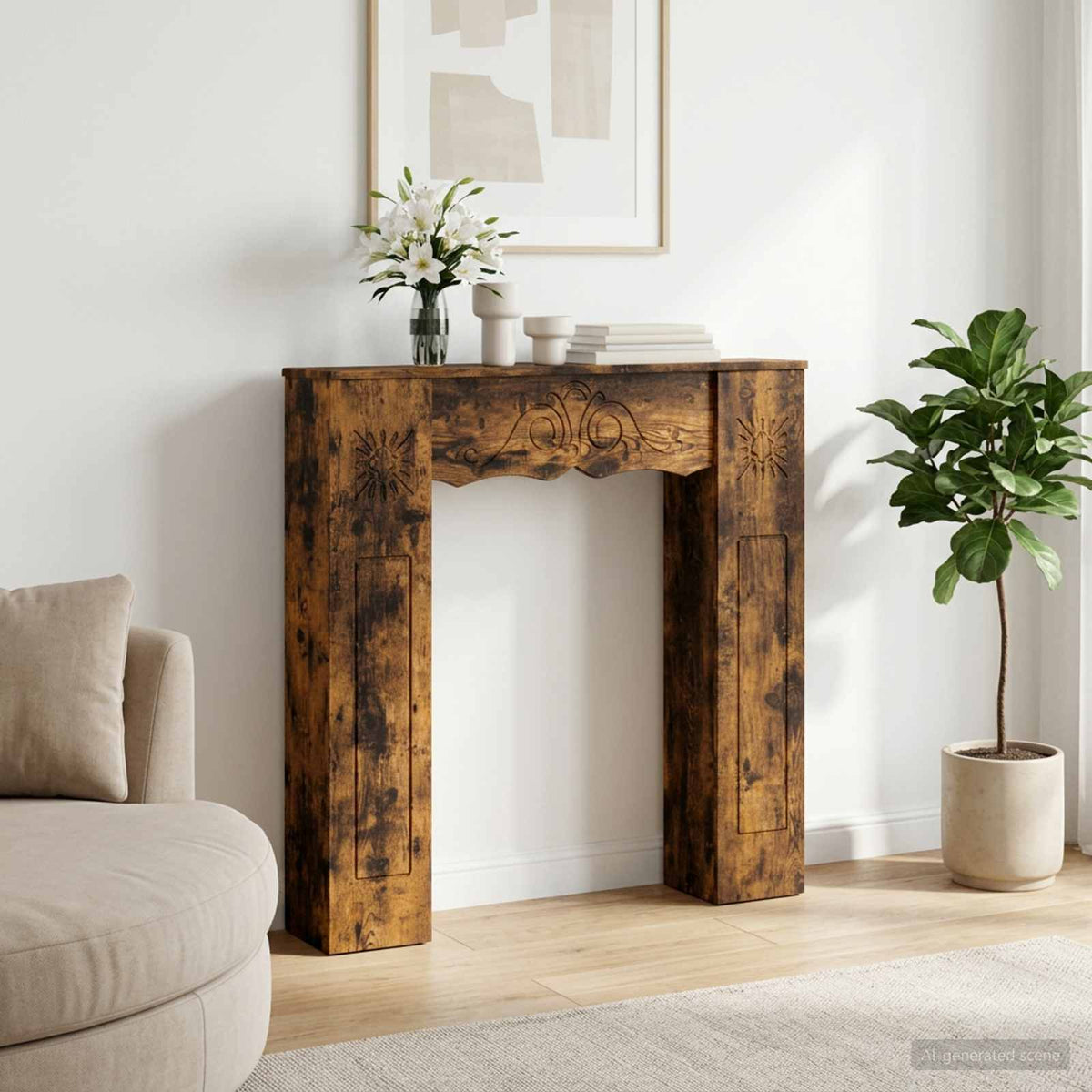 vidaXL Fireplace Surround 102 x 20 x 102 cm Engineered Wood