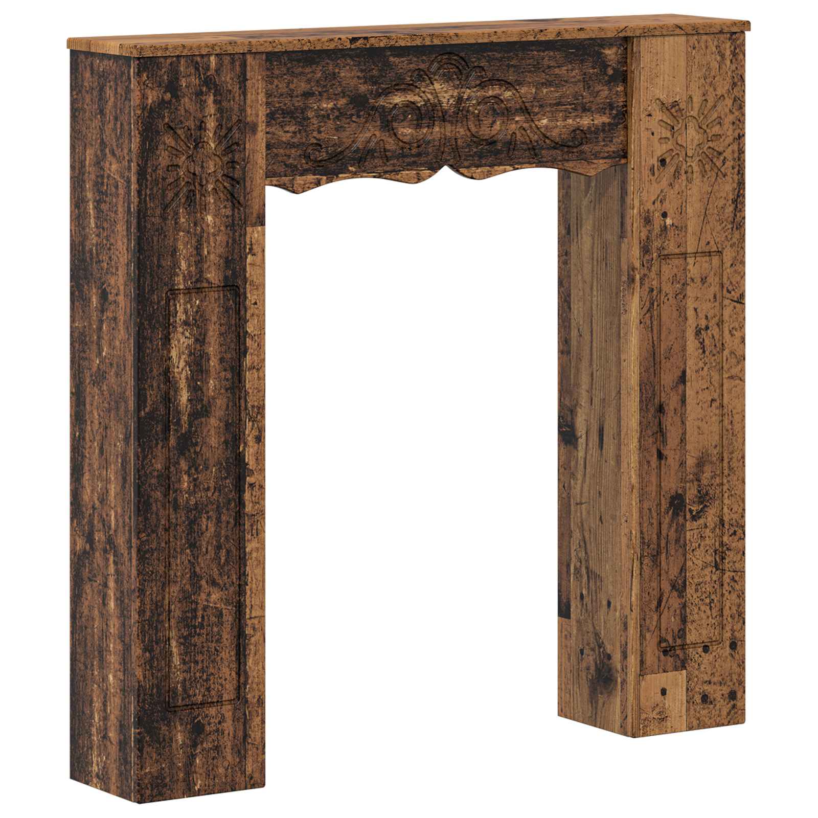 vidaXL Fireplace Surround Old Wood 102 x 20 x 102 cm Engineered Wood 2
