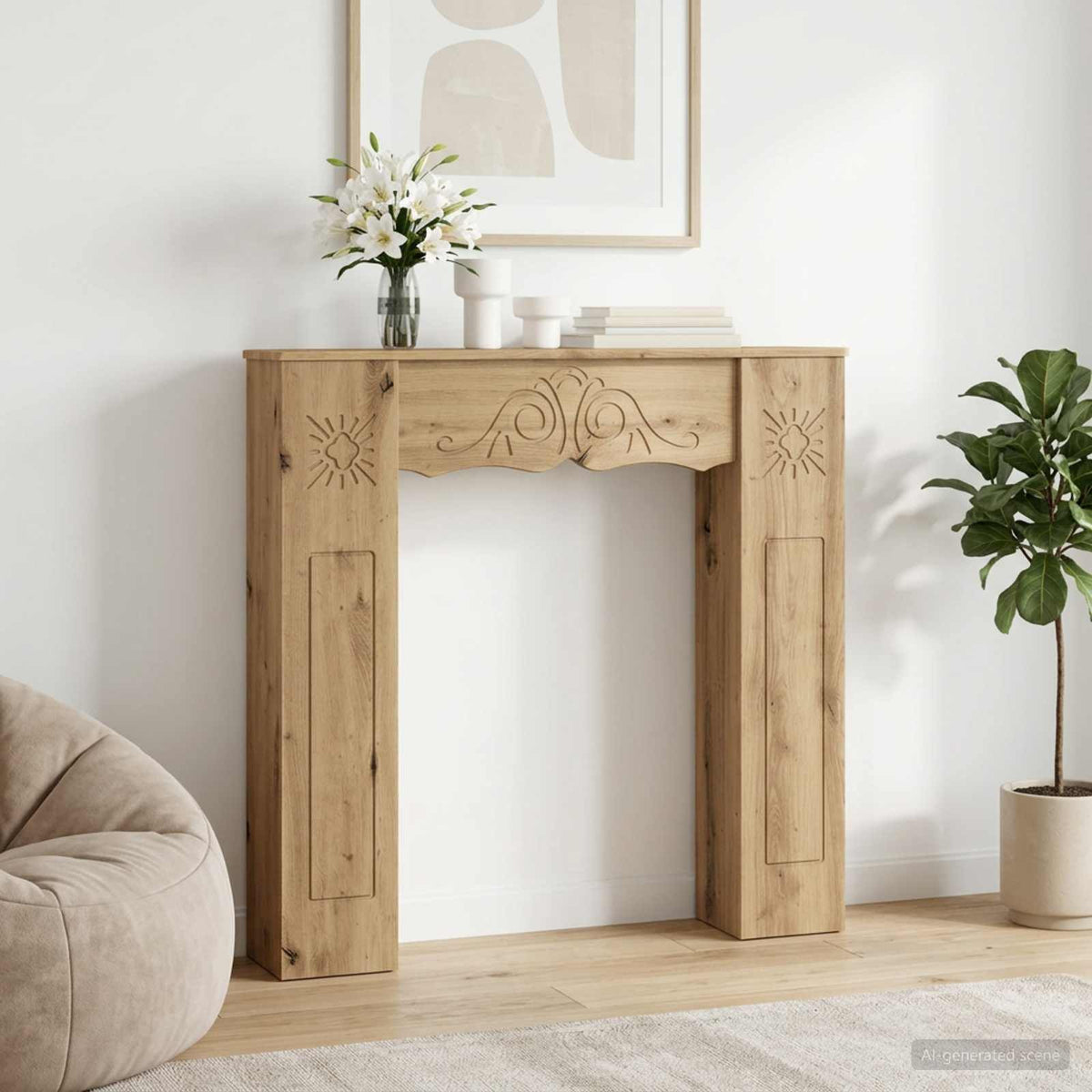 vidaXL Fireplace Surround 102 x 20 x 102 cm Engineered Wood