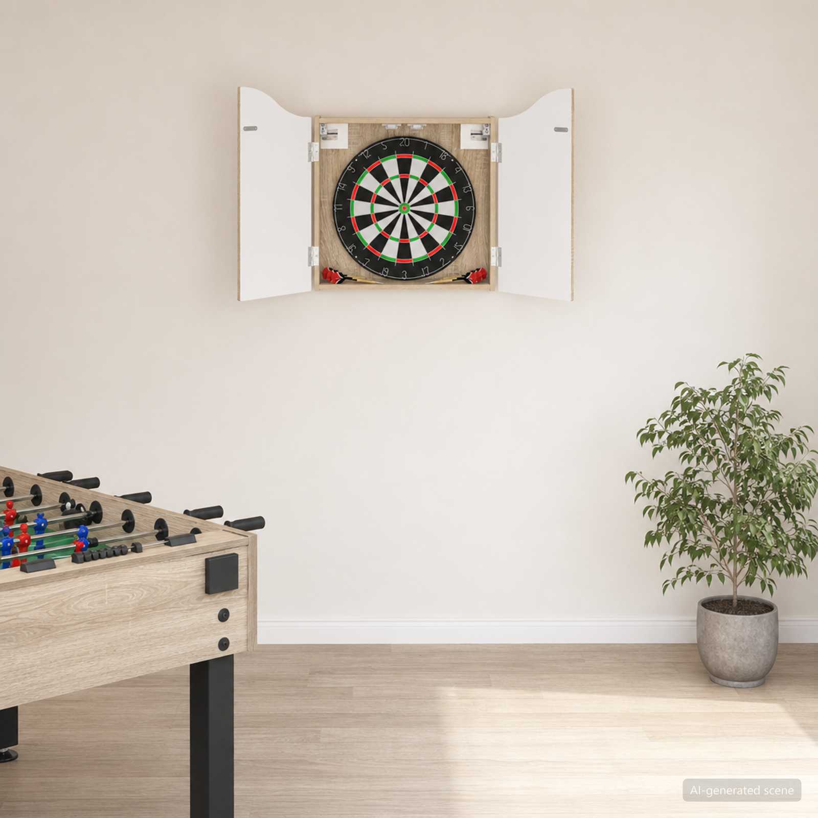vidaXL Dartboard Cabinet Sonoma Oak 56 x 12 x 63 cm Engineered Wood 1