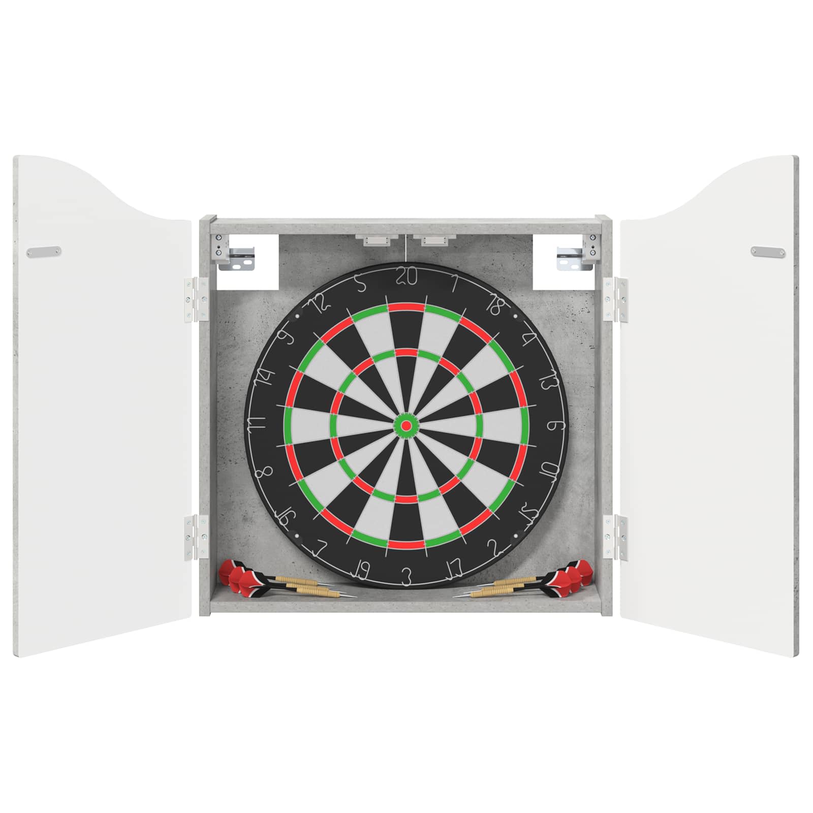 vidaXL Dartboard Cabinet Concrete Grey 56 x 12 x 63 cm Engineered Wood 3