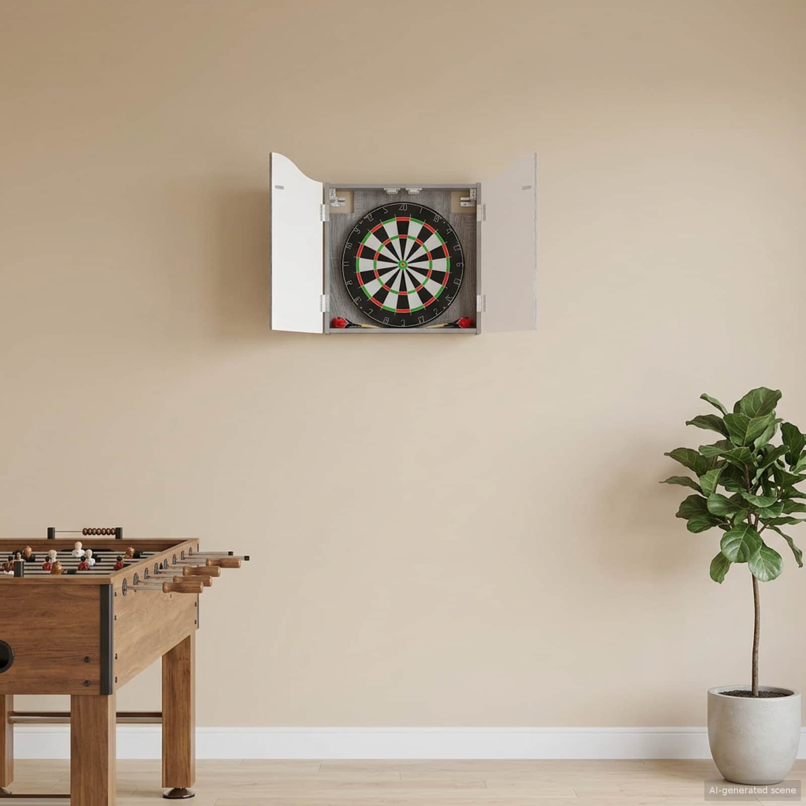 vidaXL Dartboard Cabinet Grey Sonoma 56 x 12 x 63 cm Engineered Wood 1