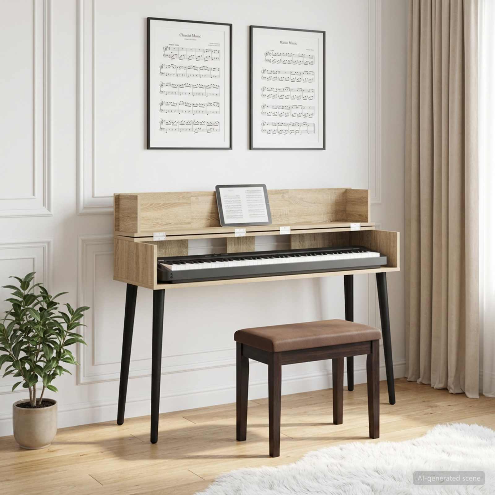 vidaXL Studio Desk Sonoma Oak 152 x 40 x 19.5 cm Engineered Wood 1