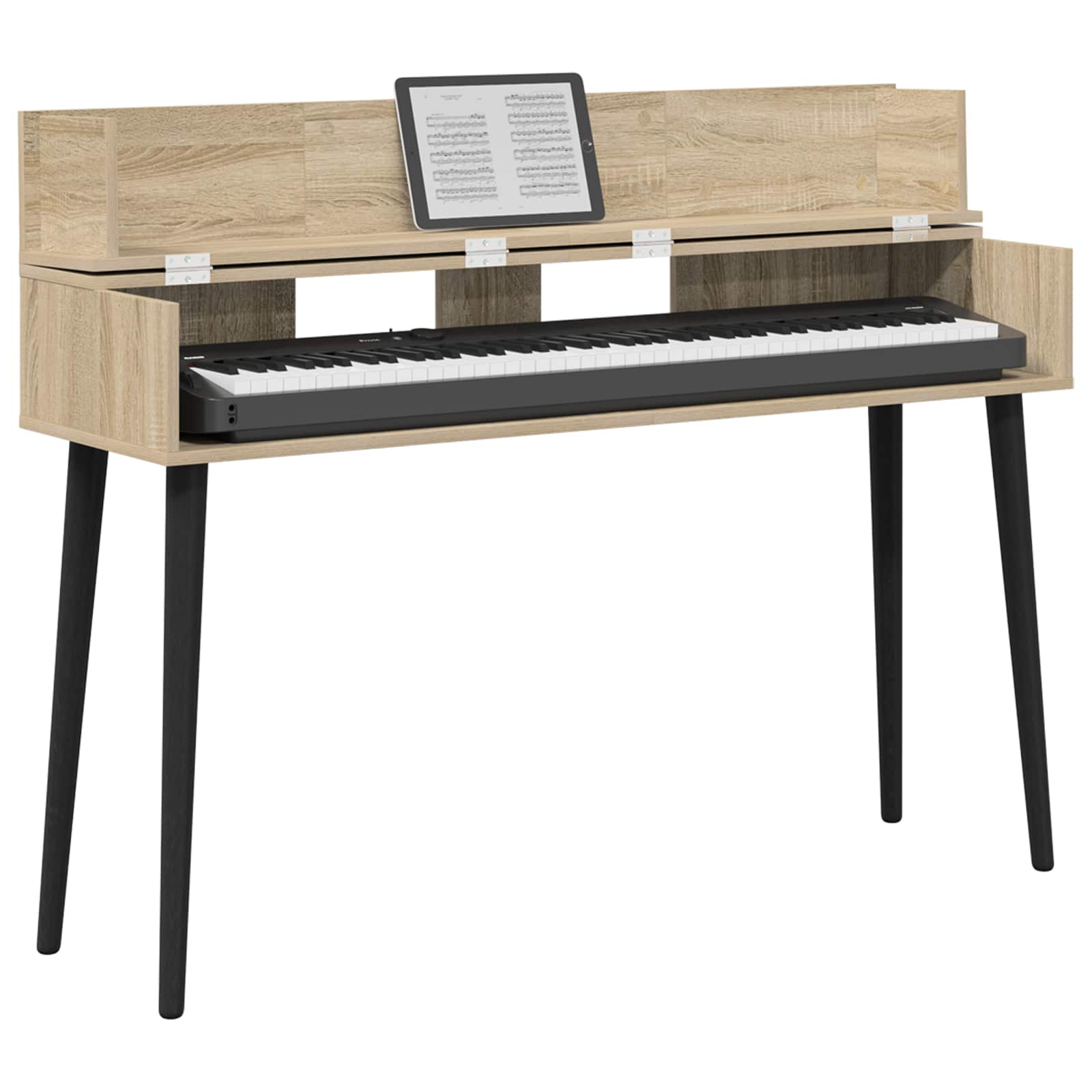 vidaXL Studio Desk Sonoma Oak 152 x 40 x 19.5 cm Engineered Wood 3