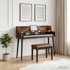 vidaXL Studio Desk Smoked Oak 152 x 40 x 19.5 cm Engineered Wood 1