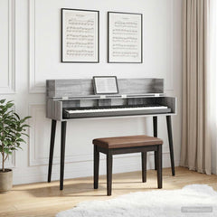 vidaXL Studio Desk Grey Sonoma 152 x 40 x 19.5 cm Engineered Wood 1