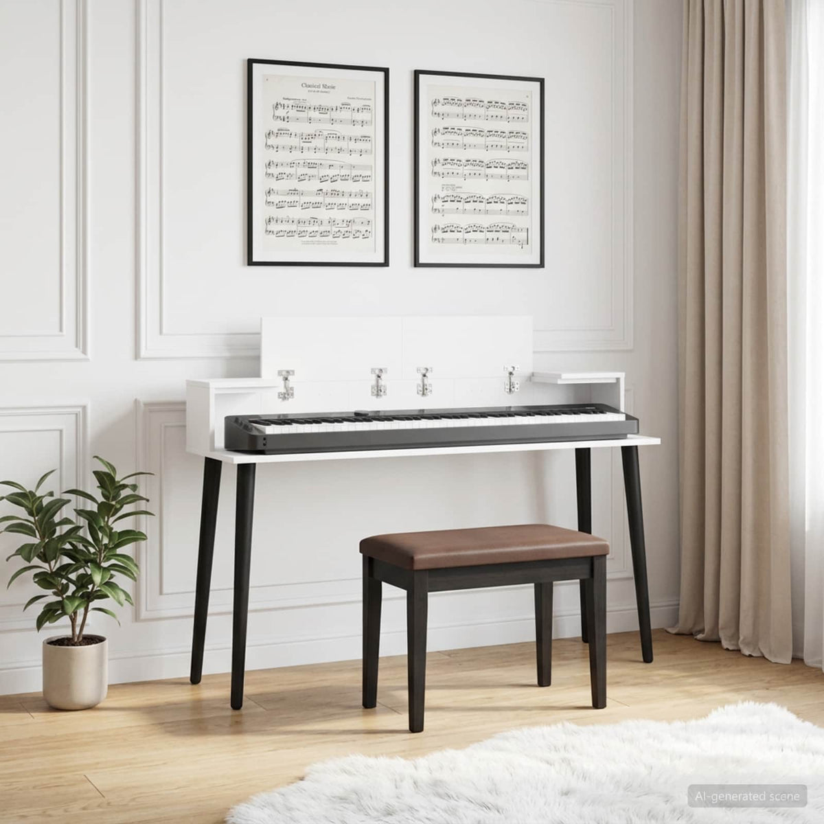 Studio Desk Engineered Wood 152 x 36 x 19.5 cm White