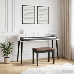 Studio Desk Engineered Wood 152 x 36 x 19.5 cm White