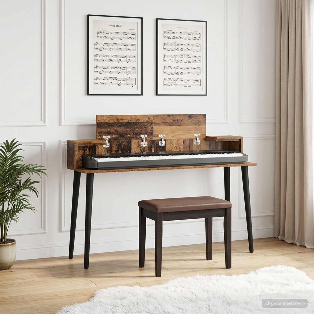 Studio Desk Engineered Wood 152 x 36 x 19.5 cm Old wood