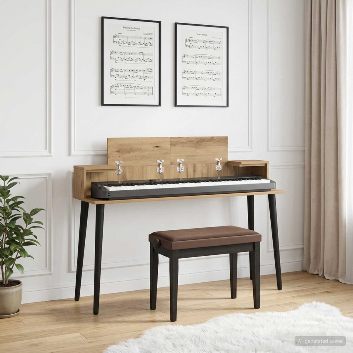 Studio Desk Engineered Wood 152 x 36 x 19.5 cm Artisan oak