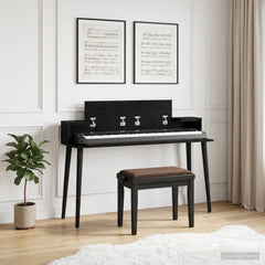 vidaXL Studio Desk Black Oak 130 x 36 x 19.5 cm Engineered Wood 1