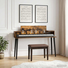 vidaXL Studio Desk Smoked Oak 110 x 36 x 19.5 cm Engineered Wood 1