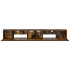 vidaXL Studio Desk Smoked Oak 110 x 36 x 19.5 cm Engineered Wood 5