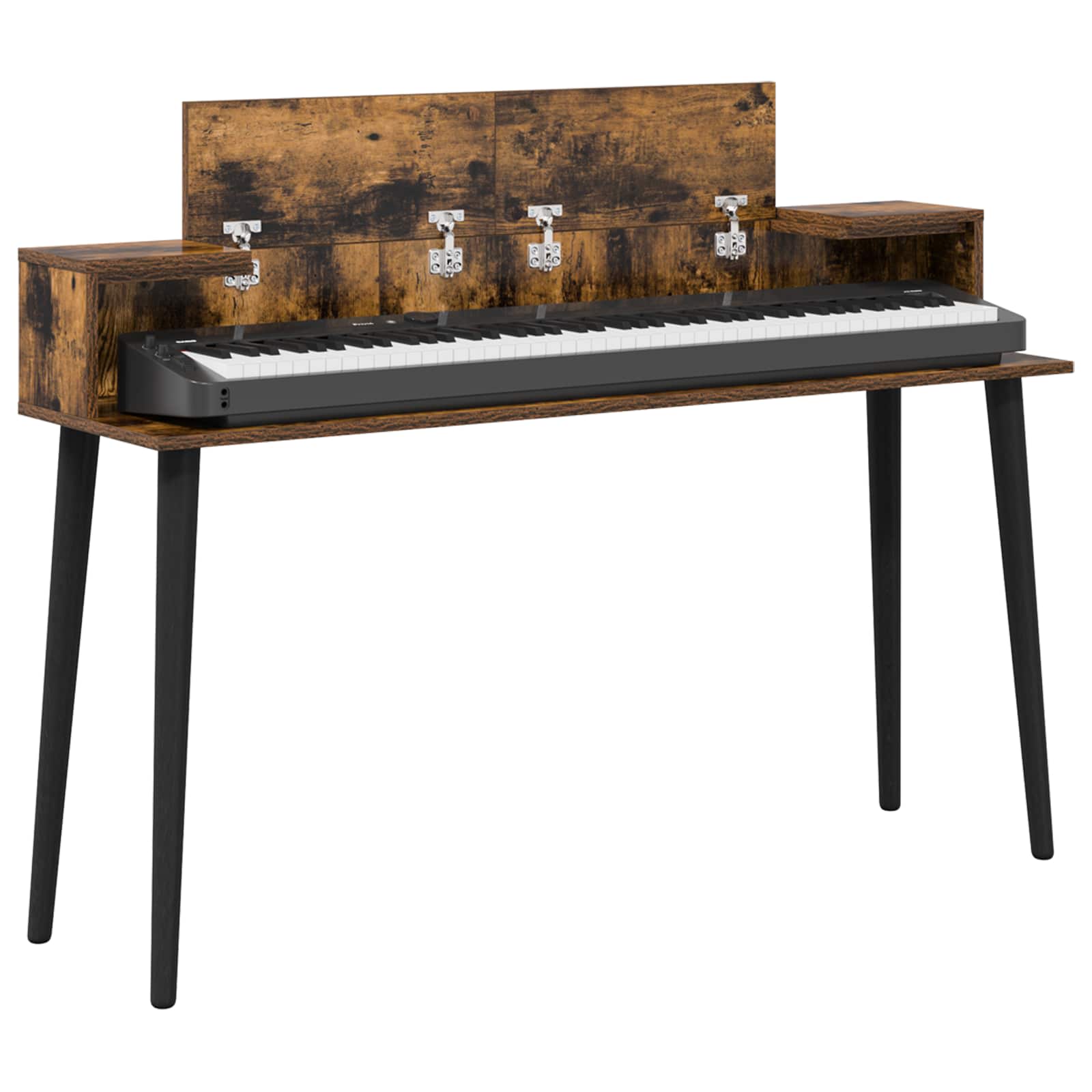 vidaXL Studio Desk Smoked Oak 110 x 36 x 19.5 cm Engineered Wood 3