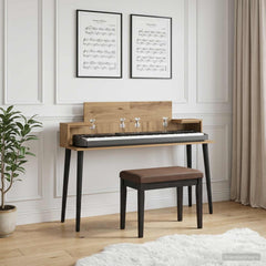 vidaXL Studio Desk Artisan Oak 110 x 36 x 19.5 cm Engineered Wood 1