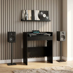vidaXL DJ Table Black Oak 102 x 45 x 102 cm Engineered Wood 1