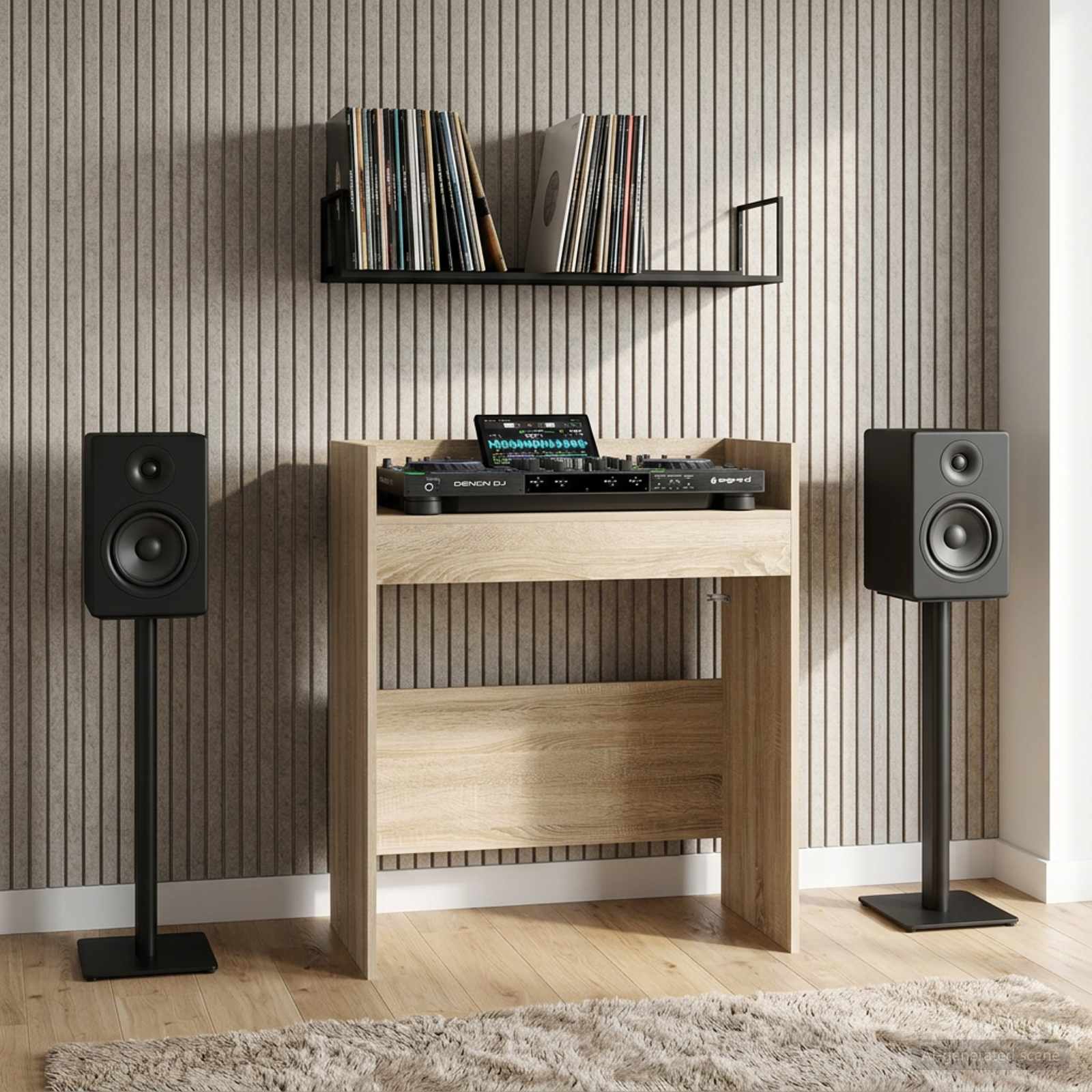 vidaXL DJ Table Sonoma Oak 102 x 45 x 102 cm Engineered Wood 1