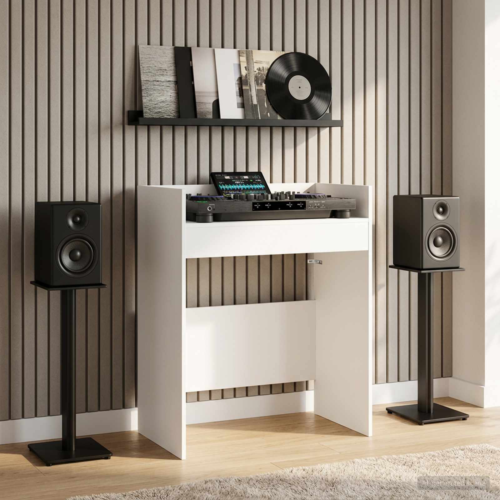 vidaXL DJ Table White 82 x 45 x 102 cm Engineered Wood 1