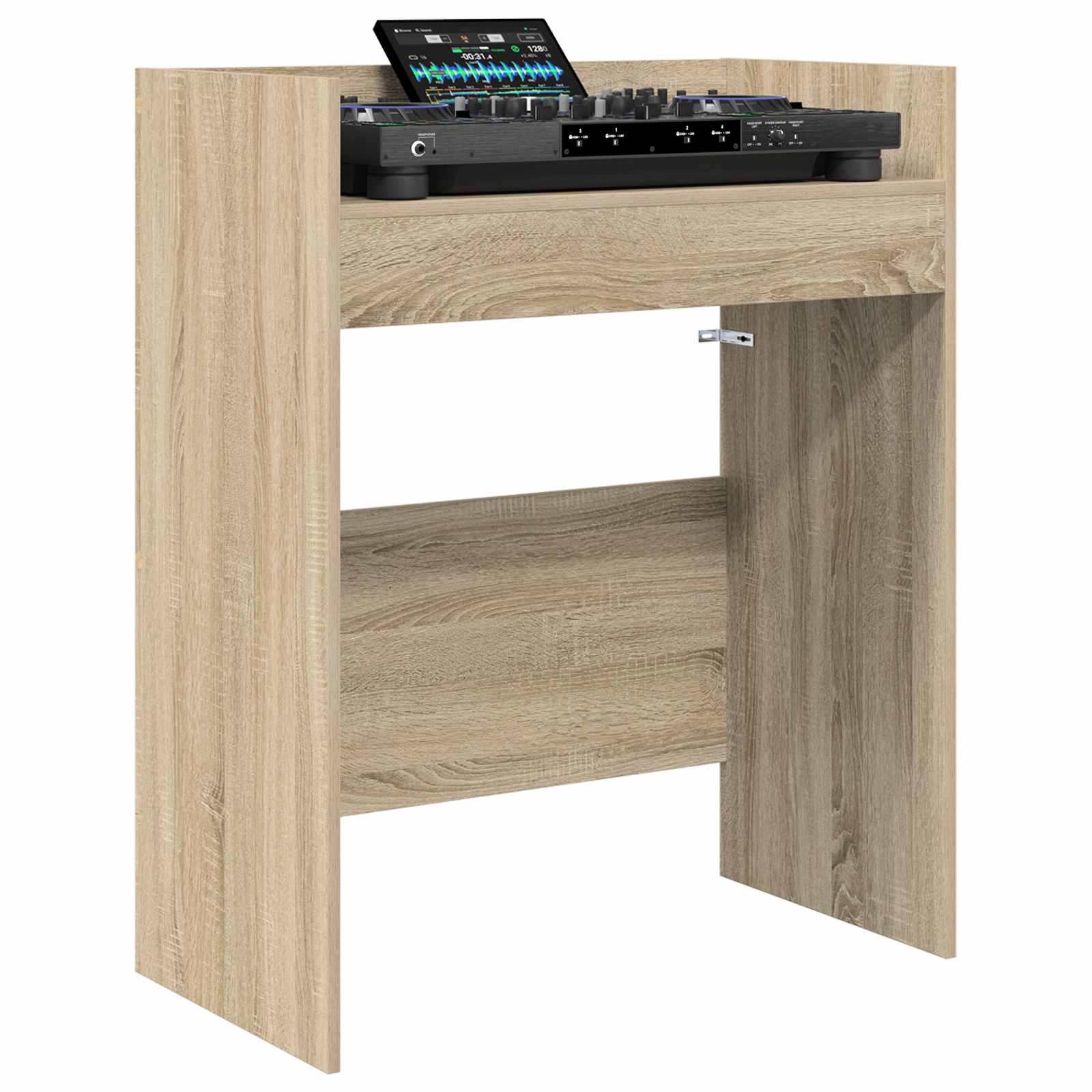 vidaXL DJ Table Sonoma Oak 82 x 45 x 102 cm Engineered Wood 3