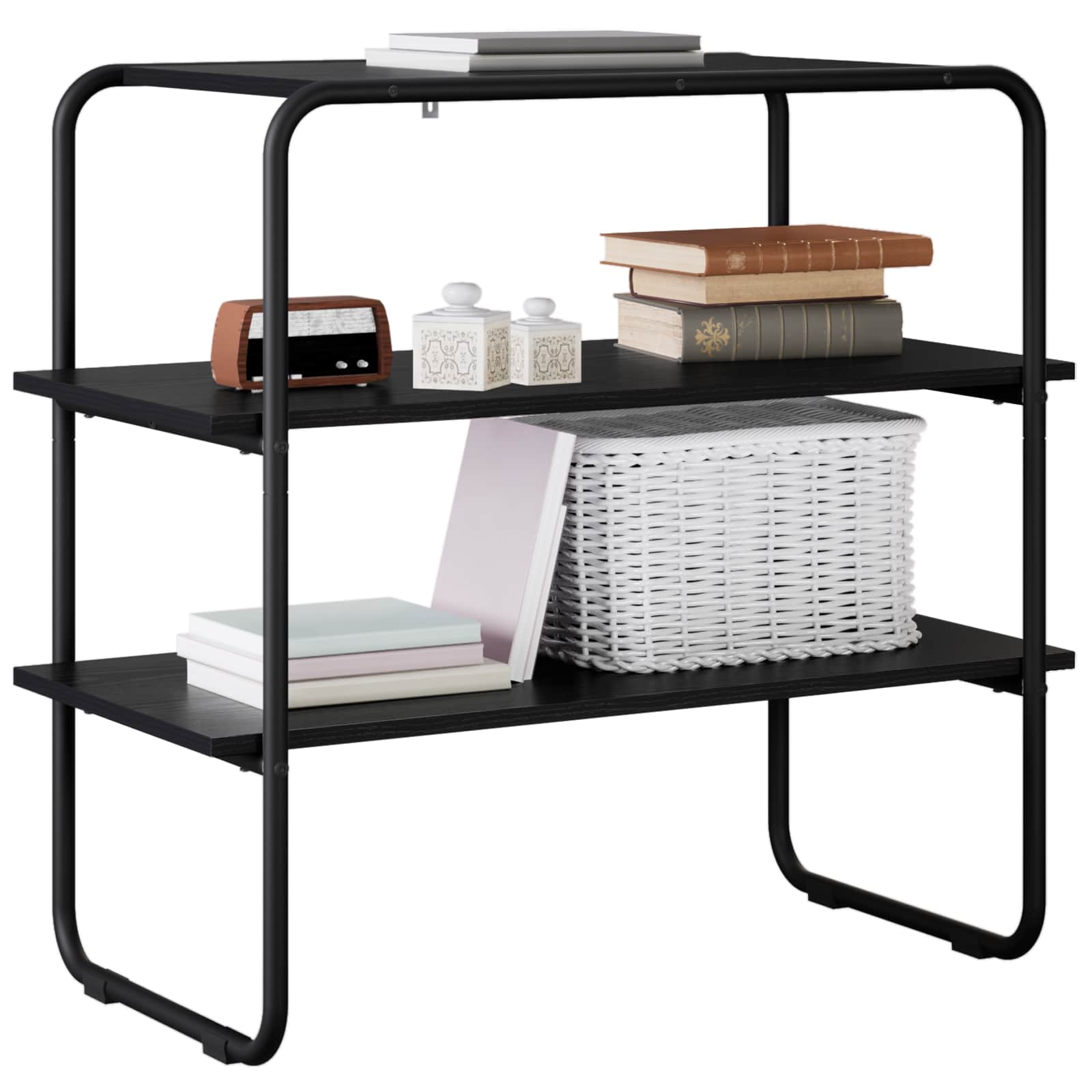 vidaXL Console Table Black Oak 60 x 41 x 75 cm Engineered Wood 3