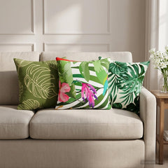 vidaXL Throw Pillow 6 pcs HEERLEN Leaf Design 40 x 40 cm Polyester 1