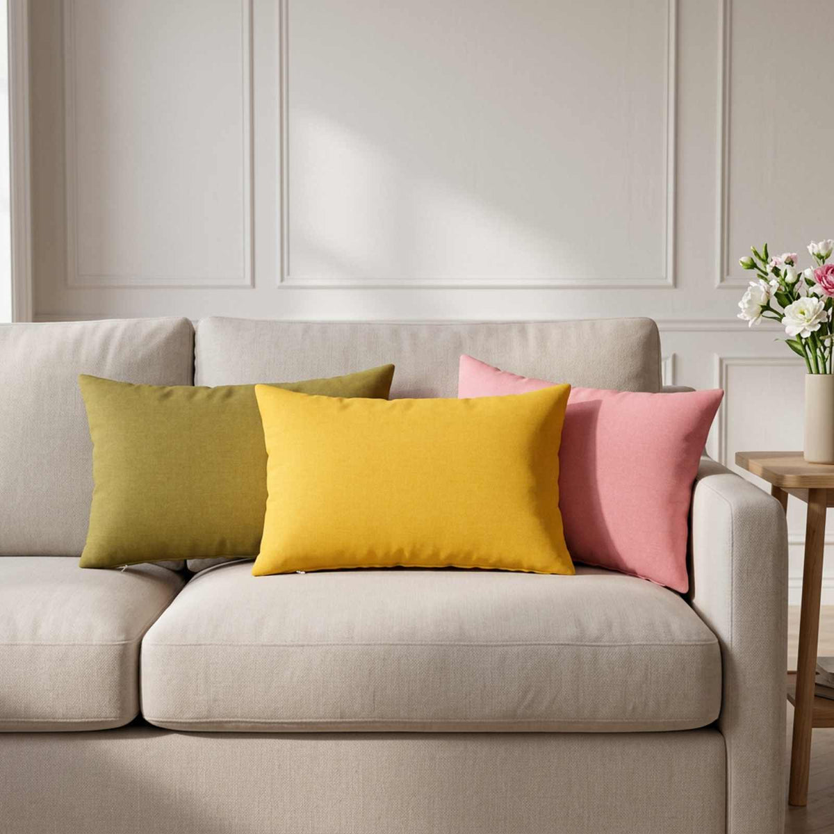 vidaXL Cushion with Pillow HEERLEN 6 pcs Pink Fabric 1