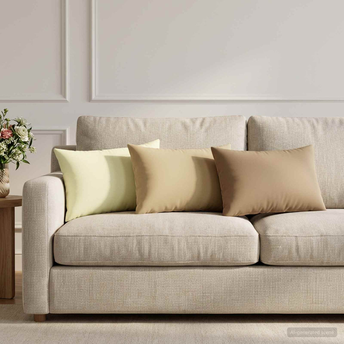 vidaXL Throw Pillow 6 pcs HEERLEN Beige 30 x 50 cm Polyester 1