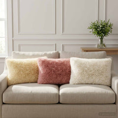 vidaXL Cushion with Pillow HEERLEN 6 pcs White PV Fleece 1