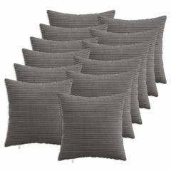 vidaXL Cushion Cover 12 pcs HEERLEN Dark Grey 40 x 40 cm Corduroy 1