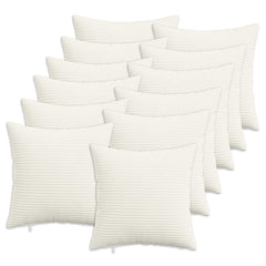 vidaXL Cushion Cover 12 pcs HEERLEN Cream 40 x 40 cm Corduroy 1